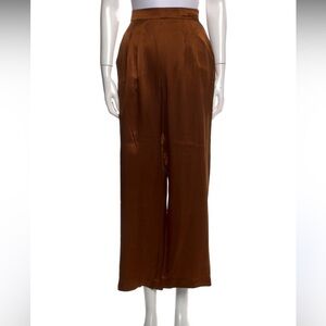 CUYANA plum washable silk wide leg pants large